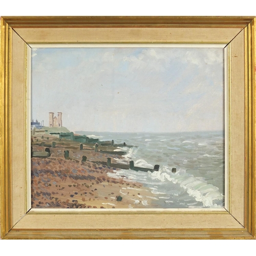 2263 - Coastal scen and landscape, two oils mounted and framed, the largest 30cm x 19.5cm