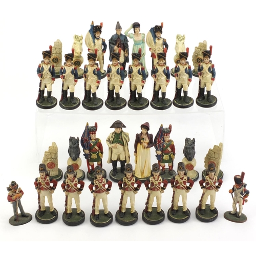 2576 - Napoleon design chess set, the largest piece 11cm high