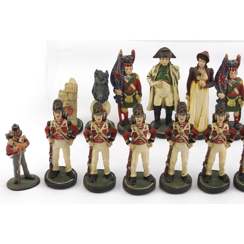 2576 - Napoleon design chess set, the largest piece 11cm high