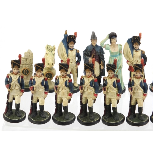 2576 - Napoleon design chess set, the largest piece 11cm high