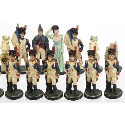 2576 - Napoleon design chess set, the largest piece 11cm high