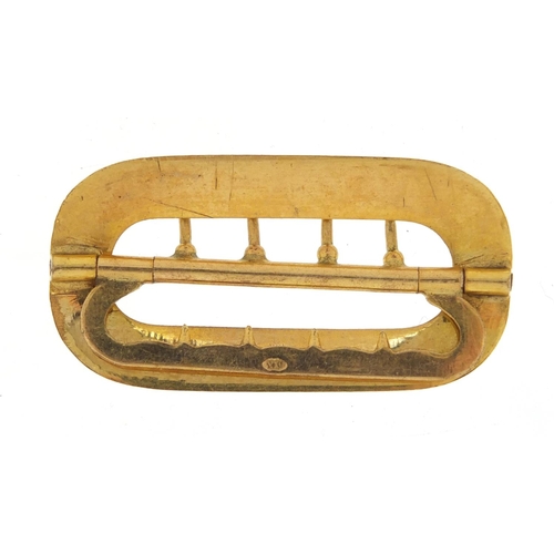 2871 - Gold coloured metal and enamel buckle, 5cm in length