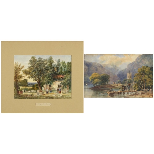 2361 - Two 19th century watercolours including one of Chingford Church, mounted and framed, the largest 26c... 