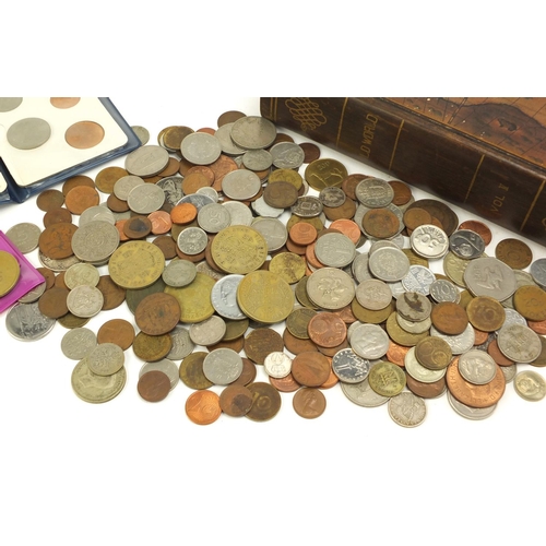 2836 - Antique and later British and world coinage housed in a book design box