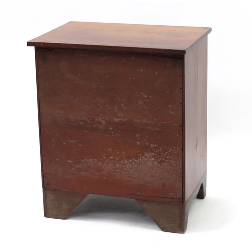 112 - Victorian mahogany cellarette, the fall with tooled leather insert, 75cm H x 63cm W x 44cm D