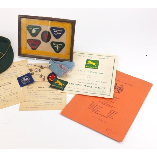 2841 - 1960's Boy Scout's ephemera relating to Kim Randall including cap