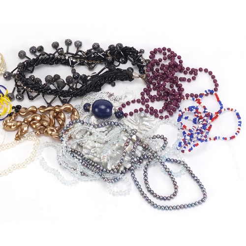 2767 - Costume jewellery necklaces including fresh water pearls, bead work and mother of pearl