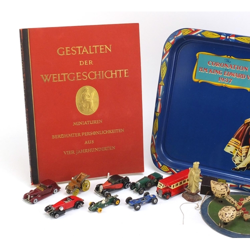 2852 - Miscellaneous objects including a commemorative tray, die cast vehicles and a JW Benson leather jewe... 