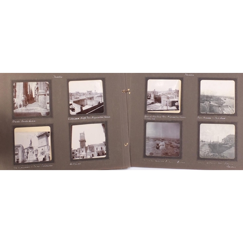 2689 - Early 20th century Grand Tour related black and white photographs arranged in an album, including, I... 