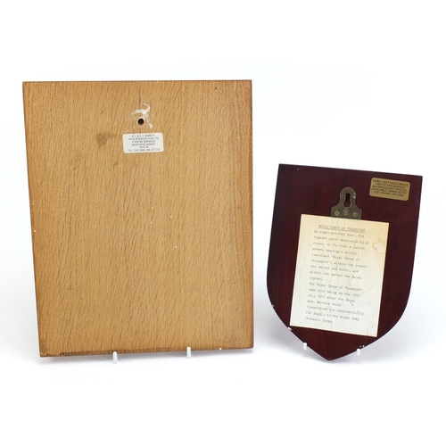 2907 - Two Elizabeth II Royal Corps of Transport plaques, the largest 28cm x 22.5cm