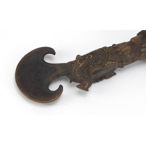 2888 - Tibetan style mythical dagger, 47.5cm in length