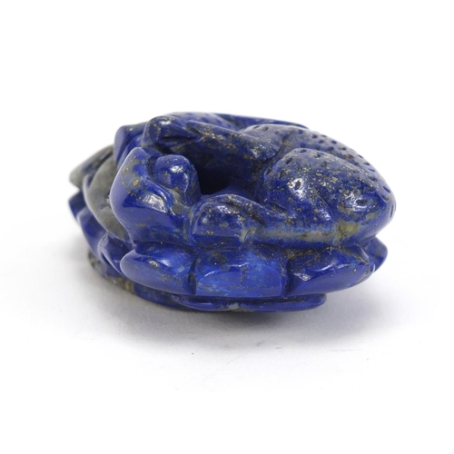 2928 - Chinese lapis lazuli pendant carved with a pig, 6.5cm high