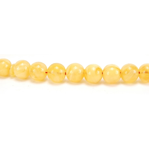 2838 - Islamic butterscotch amber coloured bead necklace