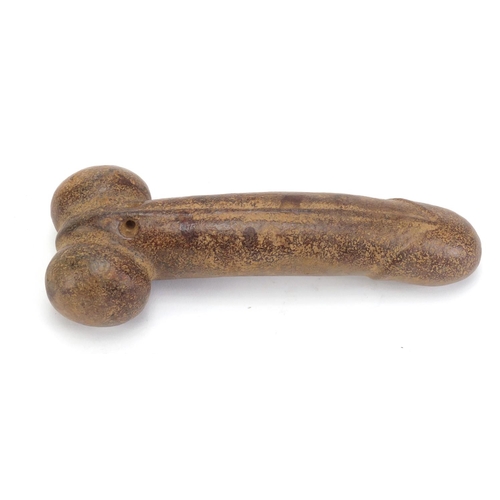 2795 - Islamic carved hard stone phallus, 19cm in length