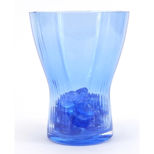 2290 - Villeroy & Boch blue glass vase, 22cm high