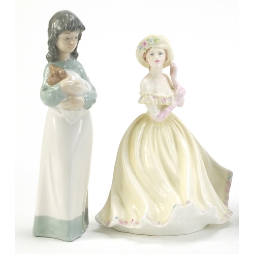 1270 - Five collectable figurines comprising Nao and Coalport, the largest 25.5cm high