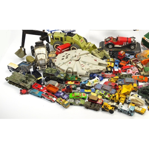 2331 - Vintage and later toys including die cast vehicles, Tonka agricultural vehicle and Star Wars Millenn... 