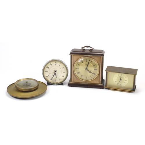 2249 - Three mantel clocks and a barometer including the Big Ben Repeater by Westclox