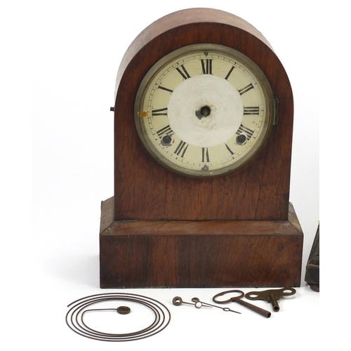 2554 - Two mantel clocks including a dome topped example, the largest 29cm high