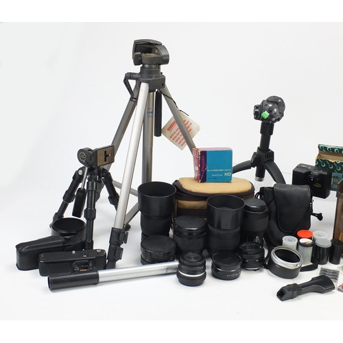 2330 - Vintage and later camera lenses and accessories including Tamron, Hoya and Miranda