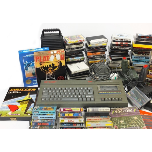 2329 - Vintage Sinclair ZX Spectrum+2 games console with a large selection of games