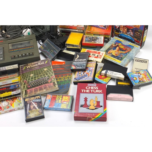 2329 - Vintage Sinclair ZX Spectrum+2 games console with a large selection of games