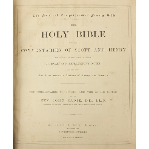 2685 - 19th century leather bound Holy Bible with coloured plates