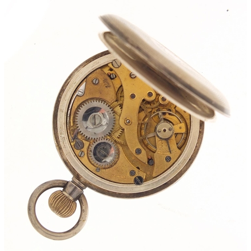 89 - Gentleman's silver open face pocket watch and a Victorian silver vesta, the pocket watch 50mm in dia... 