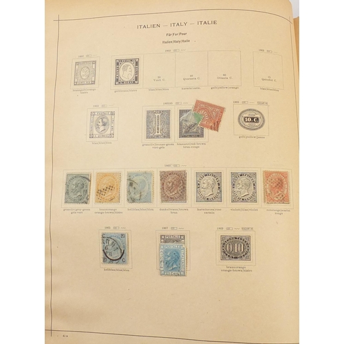 2677 - Antique and later world stamps arranged in an album including France, Italy and Sweden