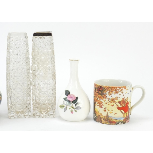 2242 - China and glass ware including a Poole pottery bowl, silver mounted cut glass vase and Wedgwood Rupe... 