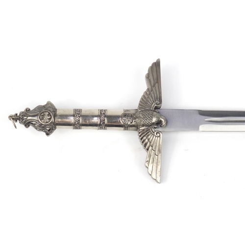 2903 - German military interest sword with scabbard, 59.5cm in length