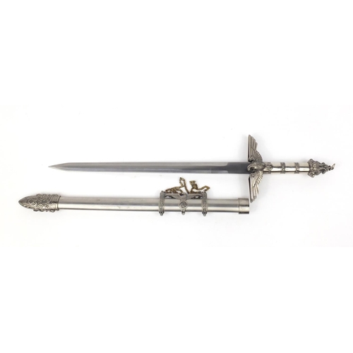 2903 - German military interest sword with scabbard, 59.5cm in length