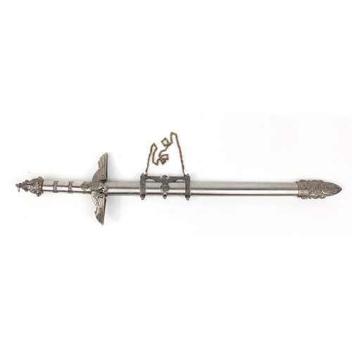 2903 - German military interest sword with scabbard, 59.5cm in length