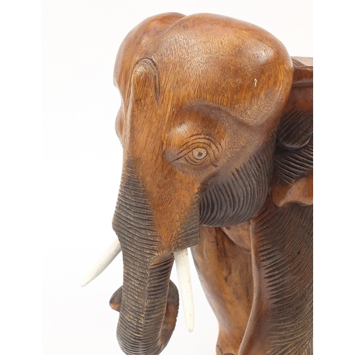 2597 - Large carved wood model elephant, 41cm high