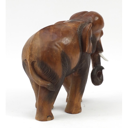 2597 - Large carved wood model elephant, 41cm high