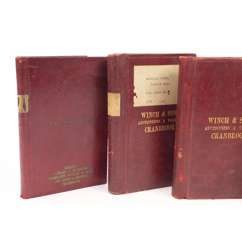 2695 - Four Winch & Sons Auctioneers and Valuers leather bound ledgers