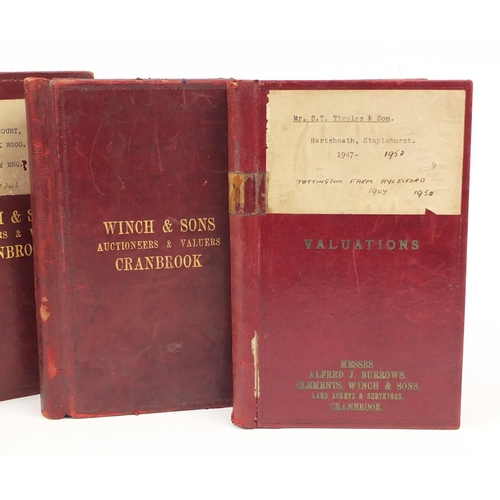 2695 - Four Winch & Sons Auctioneers and Valuers leather bound ledgers