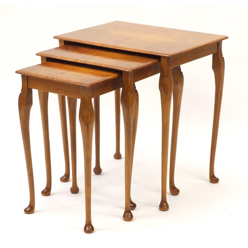 2059 - Nest of three walnut occasional tables