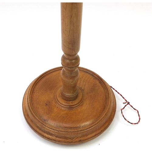 2092 - Carved oak standard lamp, 158cm high