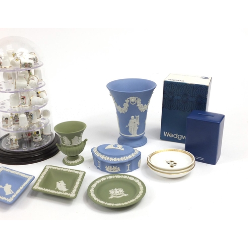 2645 - Collectable china and glassware including Wedgwood Jasperware, Chinese porcelain ginger jar and cove... 