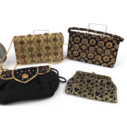 2615 - Vintage Clutch bags, some set with cabochon stones