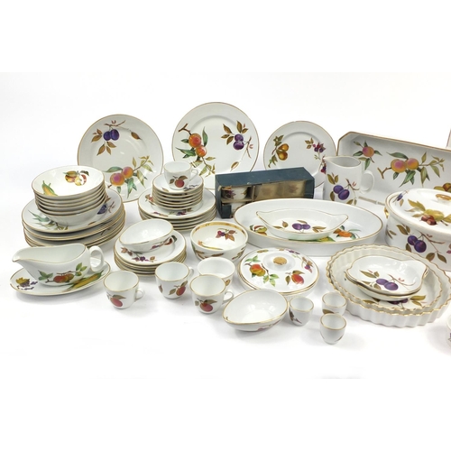 2469 - Royal Worcester Evesham patterned dinner and tea ware including lidded tureens