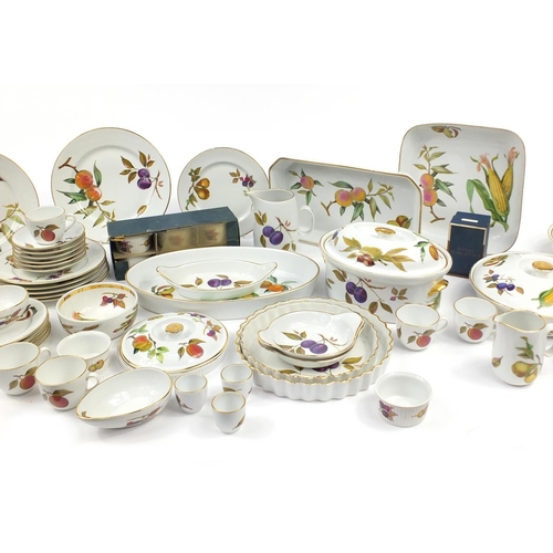 2469 - Royal Worcester Evesham patterned dinner and tea ware including lidded tureens