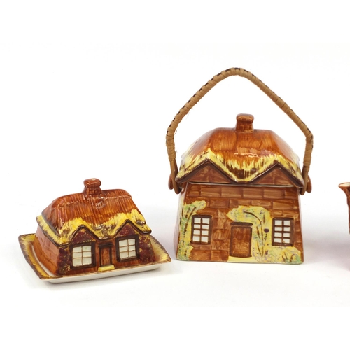 2199 - Price Kensington cottage ware including biscuit barrel and teapot, the largest 17cm high