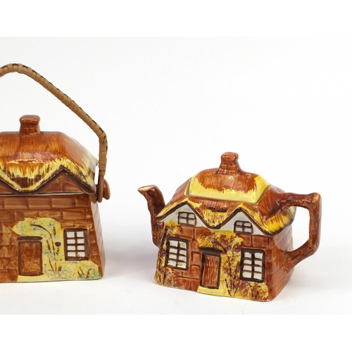 2199 - Price Kensington cottage ware including biscuit barrel and teapot, the largest 17cm high