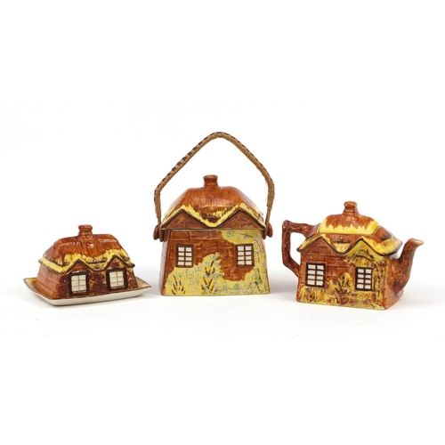 2199 - Price Kensington cottage ware including biscuit barrel and teapot, the largest 17cm high