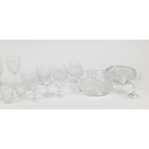 2459 - Cut crystal and glassware including Waterford, Brierley, decanters and fruit bowls