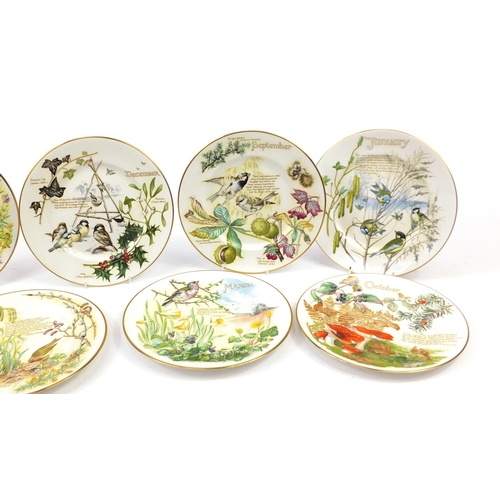 2543 - Set of 12 Caverswall months of the year plates by Edith Holden, 27.5cm in diameter