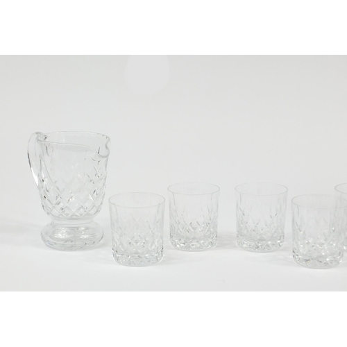 2370 - Cut glass decanter, set of six tumblers and a water jug