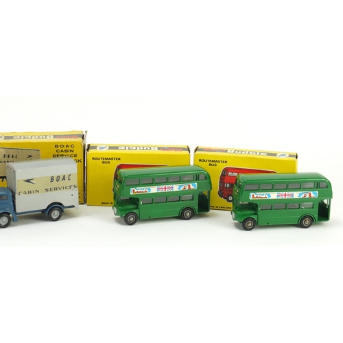 1269 - Vintage die cast vehicles with boxes including Budgie BOAC cabin service lift truck 302, three Budgi... 